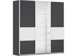 Kleiderschrank OTTO HOME "Mehrzweckschrank Aktenschrank Möbel Mietswohnung Schlafzimmer CORTONA", grau (graumetallic, alpinweiß), B:203cm H:210cm T:62cm, Holzwerkstoff, Schränke, Kleiderschrank, inkl. Inneneinteilung, 2 Stoffboxen extra Einlegeböden MADE IN GERMANY