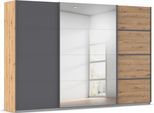 Kleiderschrank OTTO HOME "Mehrzweckschrank Aktenschrank Möbel Mietswohnung Schlafzimmer AVOLA", beige (eiche artisan, graumetallic, leisten graumetallic), B:315cm H:210cm T:62cm, Holzwerkstoff, Schränke, Kleiderschrank, mit eleganten Zierleisten in Chrom, Schwarz oder Weiß MADE IN GERMANY