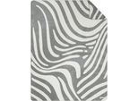 Wohndecke IBENA "Wohndecke s.Oliver", grau, B:150cm L:200cm, Baumwolle, Polyacryl, Polyester, Wohndecken, Wohndecke, mit stilisiertem Zebramuster
