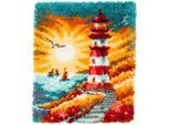 Knüpfteppich "Leuchtturm", 40 x 53 cm