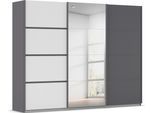 Kleiderschrank OTTO HOME "Mehrzweckschrank Aktenschrank Möbel Mietswohnung Schlafzimmer AVOLA", grau (graumetallic, alpinweiß, leisten graumetallic), B:271cm H:210cm T:62cm, Holzwerkstoff, Schränke, Kleiderschrank, mit eleganten Zierleisten in Chrom, Schwarz oder Weiß MADE IN GERMANY
