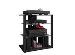 Wohnzimmertisch VCM "Hifi Möbel Rack Alu Glas Phono Mediaregal Folas", schwarz, B:60cm T:41cm, Regale, Wohnzimmertisch