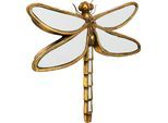 Wanddekoobjekt KARE DESIGN "Wandschmuck Dragonfly Mirror 36x46cm", gold (goldfarben), B:45,5cm H:35,5cm T:4cm, Polyresin, Wanddekoobjekte, Wanddekoobjekt
