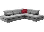 Ecksofa DIE PLANBAR "MP-IN17004 L-Form, Breite 323 cm, wahlweise weitere Funktionen", silber, B:323cm H:84cm T:260cm, 100% Polyester, Sofas, Ecksofa, Kaltschaumpolsterung, inkl. Sitztiefenverstellung