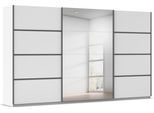 Kleiderschrank OTTO HOME "Mehrzweckschrank Aktenschrank Möbel Mietswohnung Schlafzimmer AVOLA", weiß (alpinweiß, leisten graumetallic), B:360cm H:229cm T:62cm, Holzwerkstoff, Schränke, Kleiderschrank