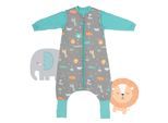 Babyschlafsack SCHLUMMERSACK "Schlafsack mit Füßen 2.5 Tog", Baby, Gr. L: 110cm, grau (safari), Obermaterial: 100% Baumwolle CO., Schlafsäcke