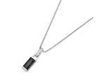 Kette mit Anhänger "mit Anhänger, Zirkonia weiß und schwarz, Silber 925", schwarz-weiß (schwarz, weiß), GIORGIO MARTELLO MILANO, Halsketten, Damen, 45cm, Silber 925 (Sterlingsilber)