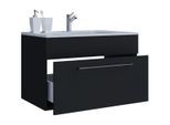 Waschtisch VCM "2-tlg. Waschplatz Waschtisch Badinos 1 Schublade", schwarz, B:60cm T:46cm, Waschtische, Waschtisch