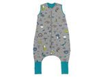 Babyschlafsack SCHLUMMERSACK "Schlafsack mit Füßen 1.0 Tog" Gr. 90, grau (dinosaurier), Schlafsäcke, Baby, L: 90cm, Obermaterial: 100% Baumwolle CO., L:90cm
