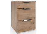 Nachtkommode WIMEX "Level by fresh to go", braun (plankeneiche nachbildung), B:41cm H:61cm T:41cm, Holzwerkstoff, Sideboards, 3 Schubladen mit soft-close Funktion, 41cm breit, 61cm hoch