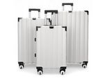 Harde witte koffer, robuuste 8-wiel bagage, handbagagetas