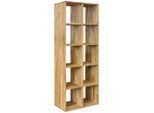 Livetastic Regal, Eiche, Holz, Wildeiche, massiv, 8 Fächer, 75.4x186x35 cm, in verschiedenen Größen erhältlich, Holzmöbel, Holzregale, Bücherregale Holz