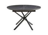 Mid.you Esstisch, Schwarz, Metall, Keramik, Holzwerkstoff, rund, Rundrohr, 120x76x120-160 cm, Bsci, ausziehbar, Esszimmer, Tische, Esstische, Esstische ausziehbar