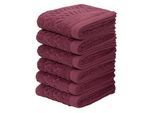 Gaestehandtuecher OTTO HOME "Regona, Gästehandtücher 30x50cm, flauschig und weich, 500 gr/m²", rot (bordeaux), B:30cm L:50cm, Frottier, Obermaterial: 100% Baumwolle, Handtücher, Premium Handtücher mit Bordüre, Set, 100% Baumwolle, 5 Jahre Garantie