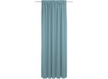 Vorhang ADAM "Uni Collection, Made in Germany", blau (türkis), B:142cm H:165cm, Baumwolle (Bio-Baumwolle), Gardinen, Blickdichter aus 100% Bio-Baumwolle, Vorhang nach Wunschmaß