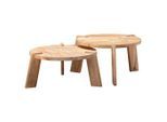 Mid.you , Hellbraun , Holz , Mangoholz , massiv , rund , 53x32x53 cm ,