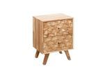 Mid.you , Akaziefarben , Holz , Akazie , massiv , 2 Schublade(n) Schubladen , 44x61x35 cm , Schlafzimmer, Nachtkästchen