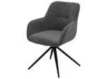 Livetastic , Braun, Schwarz , Metall, Textil , 60x85x62 cm , Sitzfläche 360° drehbar, inklusive Armlehnen ,