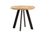 Mid.you , Braun , Metall , Mangoholz , massiv , rund , 80x75x80 cm , Esszimmer, Esszimmertische, Esstische, Holztische, Holztische massiv