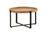 Livetastic , Braun , Metall , Akazie , massiv , rund , 36 cm , Wohnzimmer, Wohnzimmertische, Couchtische, Couchtische rund