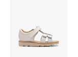 Crown Skip T. Weiße Patent Sandalen