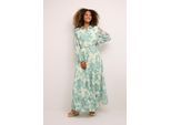 Kleid A-shape white green