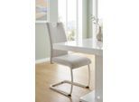 Freischwinger HELA "FLORENZ", beige (beige, creme, creme, beige), B:43cm H:97,5cm T:61cm, Metall, Polyester, Stoff, Stühle, Freischwinger, Rundrohrgestell Matching Colour, gepolstert, mit Griff