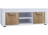 Wohnzimmertisch VCM "Holz TV Lowboard Möbel Fernsehschrank Usilo L", braun (weiß, honig, eiche), B:102cm T:45cm, Regale, Wohnzimmertisch