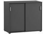 Aktenschrank WELLTIME "Baku", grau (anthrazit), B:100,1cm H:83,6cm T:41cm, FSC-zertifizierter Holzwerkstoff, Schränke, Aktenschrank, Solide Verarbeitung - Dieses Produkt ist in Deutschland gefertigt