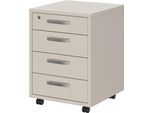 Rollcontainer FMD "Calvi", beige (cashmere), B:48cm H:65,5cm T:49,5cm, Holzwerkstoff, Rollwagen, Rollcontainer