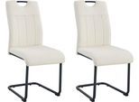 Esszimmerstuhl HOME AFFAIRE "BRANDON, 2er Set, mit Metallgestell in matt schwarz", beige (schwarz matt, pulverbeschichtet, creme), B:56cm H:91cm T:63cm, Metall, Polyester, Stühle, Esszimmerstuhl, in verschiedenen Farben, Belsatbarkeit pro Stuhl 120 kg
