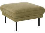 Hocker OTTO HOME "Nordfyn", grün (oliv), B:79cm H:45cm T:79cm, Struktur weich (100% Polyester);Luxus-Microfaser Lederoptik (100% Polyester);100% NaturLEDER, Hocker, Hocker, edles Design in 3 Bezugsqualitäten