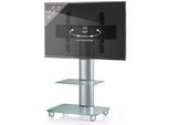 Wohnzimmertisch VCM "TV Standfuß Glas Fernseh Rollen Ständer Fuß Tosal", grün (mattglas), B:60cm T:44cm, Regale, Wohnzimmertisch