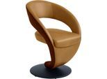 Esszimmerstuhl K+W KOMFORT & WOHNEN "Wave, Drehstuhl, Polsterstuhl", gelb (curcuma 71, rust 71, schwarz), B:62cm H:86cm T:61cm, Stühle, Esszimmerstuhl, Design-Drehstuhl, Drehteller in Metall schwarz, Farbkombination