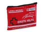 Leina-Werke Erste-Hilfe-Set rot, Nylon-Softcase 185x130 mm, mit Gürtelschlaufen, Pflaster, Kompressen, Binden, Schere