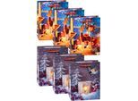 TSI Geschenktüten Set Serie 7/10, 6-teilig, 3 x Motiv „Rentier“/3 x Motiv „Holz mit Herz“, B 180 x T 100 x H 230 mm, PP-Folie, farbsortiert