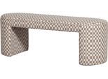 Bank WOOOD "Jacob", braun (sand), B:130cm H:46cm T:46cm, Holzwerkstoff, Sitzbänke, Bank, gepolstert und ohne Rückenlehne, Breite 130 cm