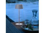 LED Außen-Tischleuchte OTTO HOME "Oddny Tischleuchte mit Solar u. Akku", grau (grau matt), H:30cm, Leuchten, LED Solar, Tischlampe, 3000 K, dimmbar, USB ladbar, Indoor & Outdoor