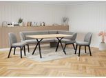Eckbankgruppe OTTO HOME "Aretha Essecke, Sitzgruppe, Eckbank, Küchenbank", grau (antarctica, schwarz), B:215cm H:87cm T:150cm, 90% PES, 5% Nylon, 5% Rayon, Sitzmöbel-Sets, Eckbankgruppe, Esszimmer Sitzgruppe, Tisch, Stühle und Bank gepolstert, Nosagfederung