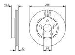 BOSCH Bremsscheibe 0986479564 belüftet 255mm 22mm für TOYOTA