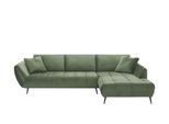 bobb Ecksofa mit Sitztiefenverstellung Carly ¦ grün ¦ Maße (cm): B: 320 H: 90 T: 215.0