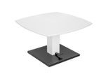 Novel Couchtisch, Schwarz, Weiß, Metall, Holzwerkstoff, quadratisch, Bodenplatte, Sockel, 80x47-66x80 cm, höhenverstellbar, einfacher Aufbau, Wohnzimmer, Wohnzimmertische, Couchtische, Couchtische Metall