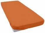 Spannbettlaken ESTELLA "Jersey Topper aus Baumwolle mit Elasthan", orange (terrakotta), L:200cm, Jersey, Obermaterial: 97% Baumwolle, 3% Elasthan, Bettlaken, Spannbettlaken, für Topper bis 10 cm Höhe