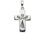 Kettenanhänger JOBO "Anhänger Kreuz mit Schutzengel", silber (silber 925, weiß), Schmuckanhänger, Damen, Silber 925 (Sterlingsilber), Kettenanhänger, 925 Silber mit Zirkonia