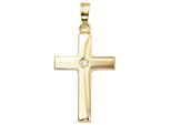 Kreuzanhänger JOBO "Anhänger Kreuz", gold (gelbgold 333), Schmuckanhänger, Damen, Gelbgold 333, 333 Gold mit Zirkonia