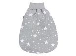 Babyschlafsack TUPTAM "Strampelsack Baby Strampelsack mit breitem Bund Wattiert" Gr. 6 bis 12, grau (weiße sterne, grau), Schlafsäcke, Baby, L: 80cm, Obermaterial: 100% Baumwolle CO., L:80cm