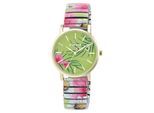 Quarzuhr ONE ELEMENT "Damen Quarz Armbanduhr", grün, Armbanduhren, Damen, Quarzuhr, farbenfrohes Zifferblatt, modisches Design, perfektes Geschenk