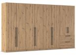 Kleiderschrank OTTO HOME "Mehrzweckschrank Aktenschrank Möbel Mietswohnung Schlafzimmer AVOLA", braun (eiche artisan), B:360cm H:229cm T:54cm, Holzwerkstoff, Schränke, Kleiderschrank, mit hochwertigen Stangengriffen aus Metall in Schwarz MADE IN GERMANY