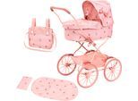 Puppenwagen BAYER "nostalgisch, mit Schleife", schleife altrosa, Puppenwagen, KinderB:44,5cm H:80cm T:67cm, Kunststoff, Metall, Polyester, Puppenwagen, inklusive Umhängetasche, B:44,5cm H:80cm T:67cm
