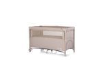 Chipolino Reisebett Relax Leinen 2 Ebenen Tasche, Reißverschluss, Räder, faltbar beig beige braun